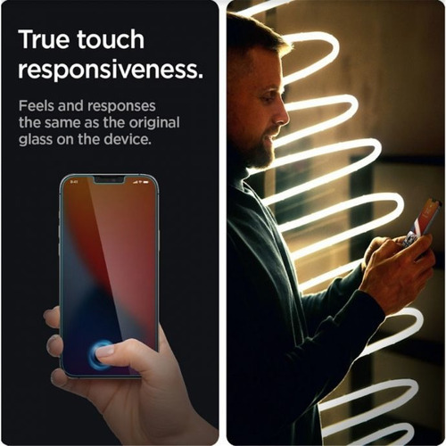 Imagem 2 de 3 de Pelicula Spigen Ez Glas.tr Slim Para iPhone 13 Pro Max 6.7