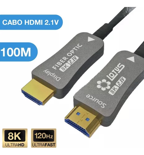 Cabo Hdmi 2.1 8k 100 Metros Fibra Optica - Lotus