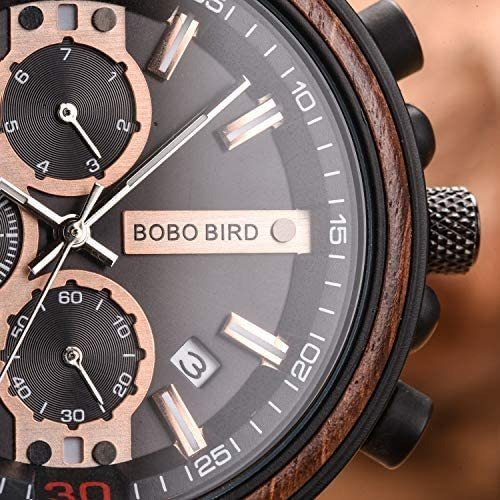 Bobo Bird S18-1 Reloj De Madera Para Hombre Cronógrafo De De