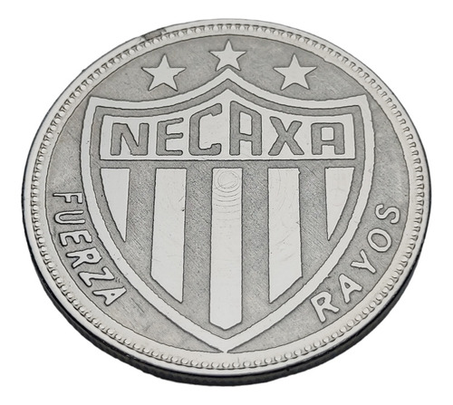 Moneda Futbol Equipo Necaxa Escudo Baño Plateado Soccer