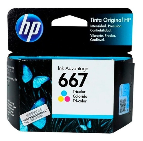 Cartucho De Tinta Hp 667 Tricolor Original