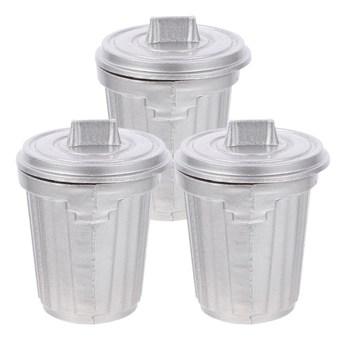 3 Peças De Lata De Lixo Em Miniatura Mini House Garbage Pail
