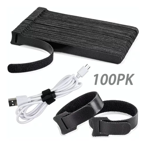 VELCRO Brand Paquete de 150 bridas para cables | Reemplaza las bridas de  cremallera, reduce los residuos, negro y gris y correas de velcro 91836 con