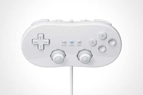 Controlador Nintendo Wii Classic en blanco o negro inmediato