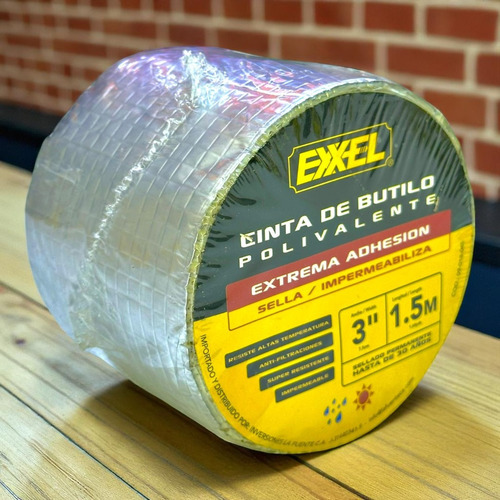 Cinta De Butilo Impermeabilizante Exxel 3pulgadas 1.5m X 2u