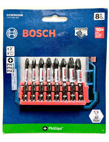 Jogo De Bits Impact Control Com 8 Peças Bosch - Com Clipe