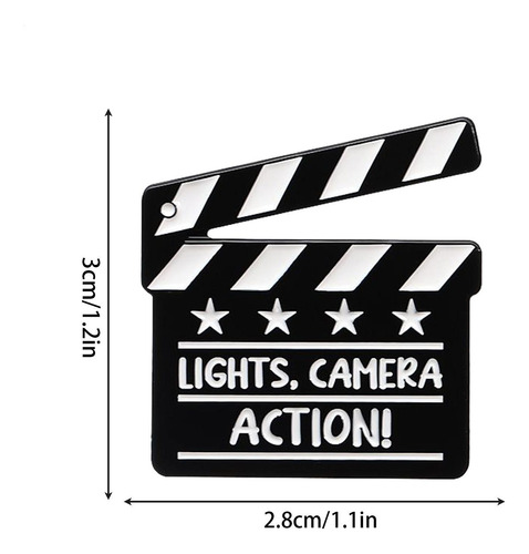 Broche De Filme Pinos De Broche Lights Camera Action Clapper
