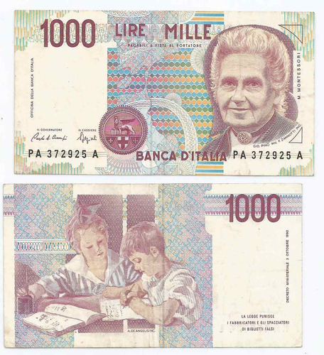 Billete Italia De 1.000 Liras De 1990 Muy Bueno  ¡aprovecha!