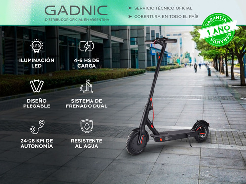 Monopatín Eléctrico Gadnic Plegable Urbano 300 W Con Luz Led
