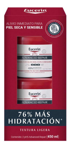 Crema Eucerin Ph5 Intensiva Advanced Repair 2pz Envío Gratis