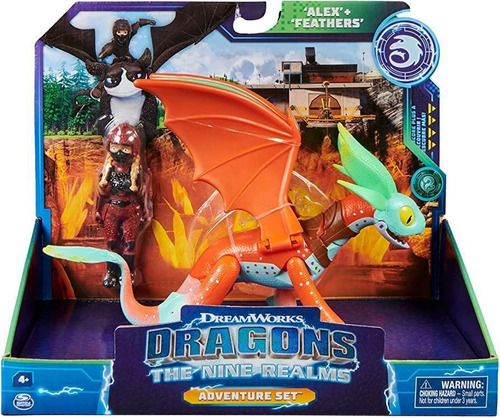 Muñeco Figura Dragons Alex + Feathers Nine Realms Premium