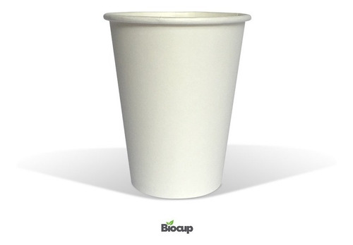 Vaso Ecológico De Papel 12 Oz Blanco Biocup, Reciclable 100%