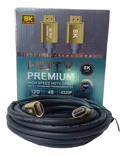 Cable Hdmi 8k 2.1 Ultra Hd 4320p 5 Metros 48gbps Hdr Pvc