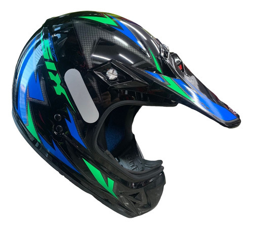Capacete Aberto Moto Trilha Motocross Bike Ebf Six Cross Cor Azul Tamanho do capacete 60