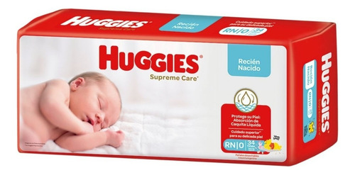 Pañales Huggies® Supreme Care Rn X 34 | Recién Nacidos