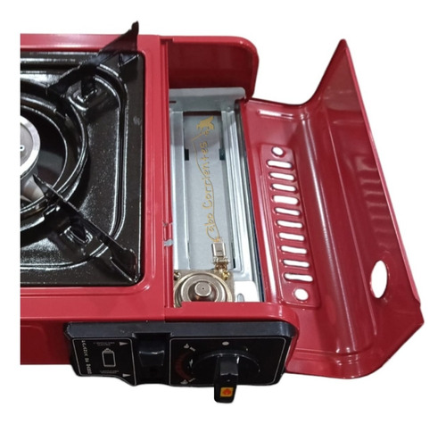 Imagen 5 de 10 de Anafe Camping Gas Butano Portatil + 4 Garrafa + Estuche