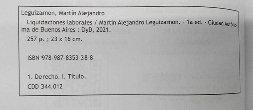 Liquidaciones Laborales Teoría Y Práctica Martín Leguizamon