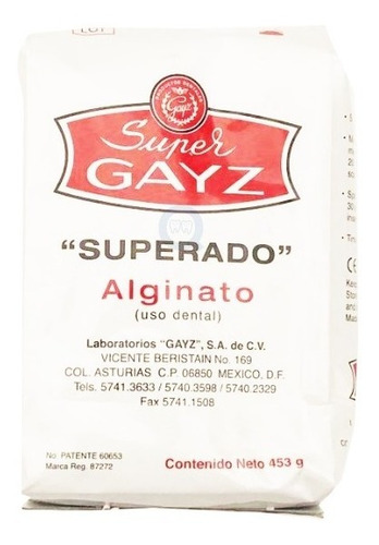 Alginato Dental Super Gayz 453 Gr