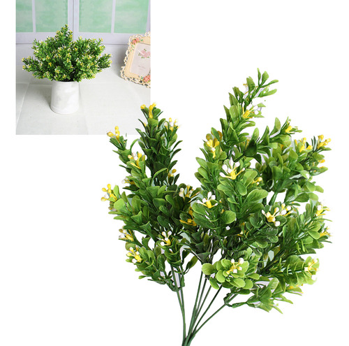 Flores Artificiales Amarillas, Hojas Y Plantas Con Forma Rea
