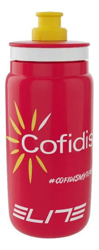 Garrafa Para Bike Caramanhola Elite Fly 550ml Cofidis Team Cor Vermelho