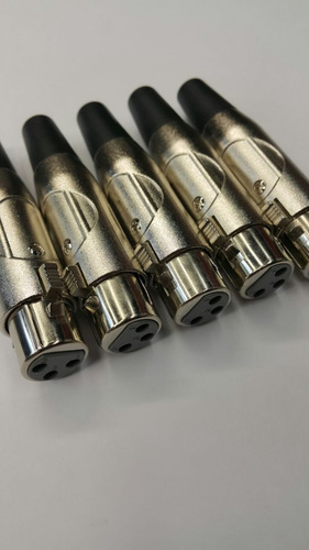Imagen 9 de 10 de Conector Ficha Cannon Hembra P/ Armar Cables P/ Unidad Canon