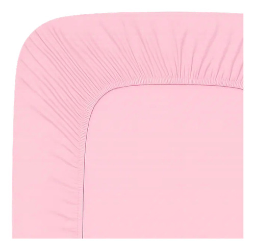 Sábana De Cajón Ajustable Queen Size Suave Y Fresca Rosa Liso