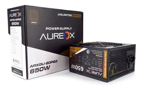 Fuente de alimentación para PC Aureox Unlimited Series ARXGU-80PBZ-650W 650W negra 230V