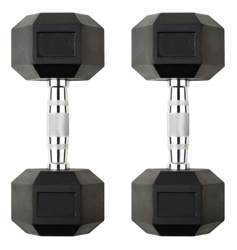 Par De Halteres Dumbell Sextavado Ahead Sports As2102 2kg Cor Preto