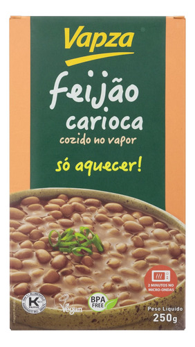 Feijão carioca Vapza Só Aquecer! em caixa sem glúten 250 g