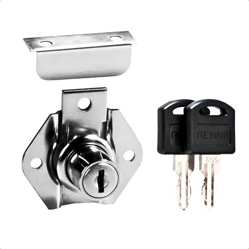 Kit 24 Fechadura 22mm C/batente Porta Gaveta Armario Moveis lonkshop/hd/MetalInox/Renna
