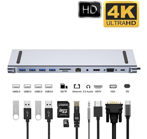Hub Dock Station 11 Saídas Dell Inspirion / Vostro - Usb C