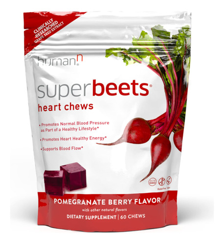 Humann Superbeets Heart Chews | Extracto De Semilla De Uva Y