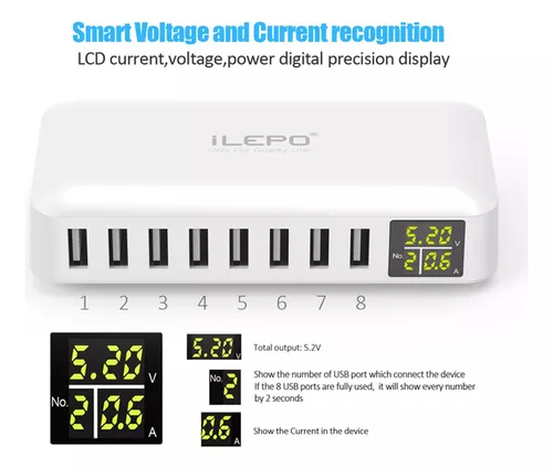 ILEPO-estación de carga USB múltiple, dispositivo multipuerto