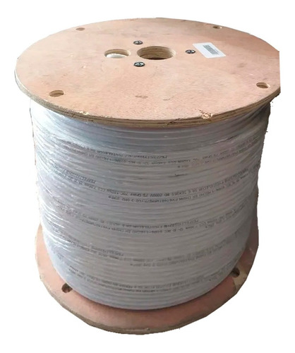 Cable Coaxial Rg6 Blanco 305 Metros Sin Mensajero En Carrete