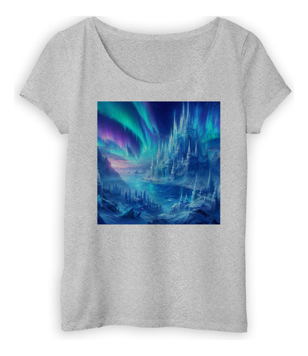 Remera Mujer Castillos Cristal Aurora Boreal Kingdom