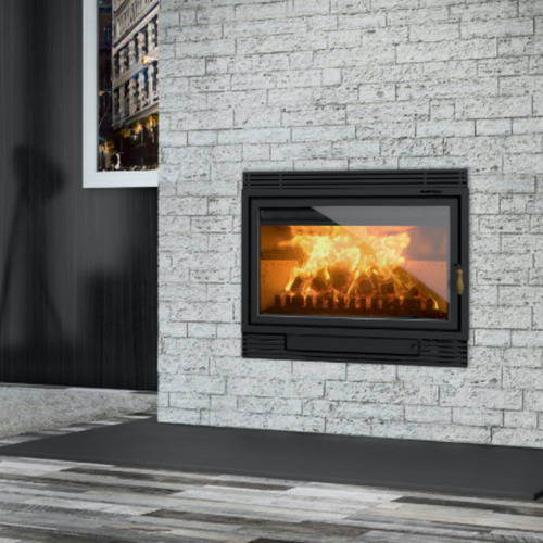 Salamandra Chimenea Insertable A Leña Bosca 650 Black Vision