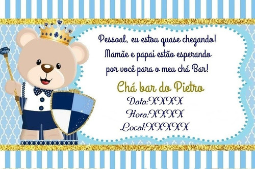 Imagem 1 de 10 de 70 Convites Personalizados Chá De Bebê Ou Fraldas