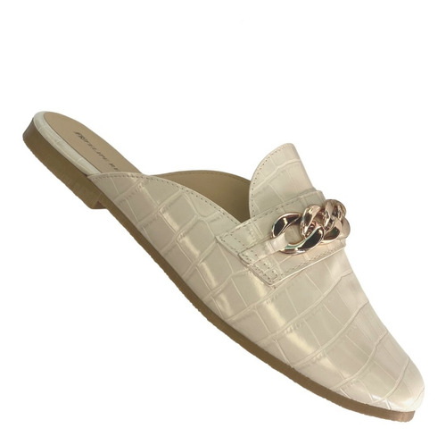 Imagen 5 de 10 de Zapato Flat Dama Felipe Rentería Mule Con Cadena
