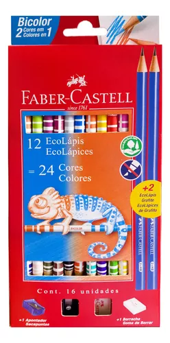 Caixa Lápis Cor Faber-Castell C/ 24 Unidades + 3 Bicolor Tons de Pele