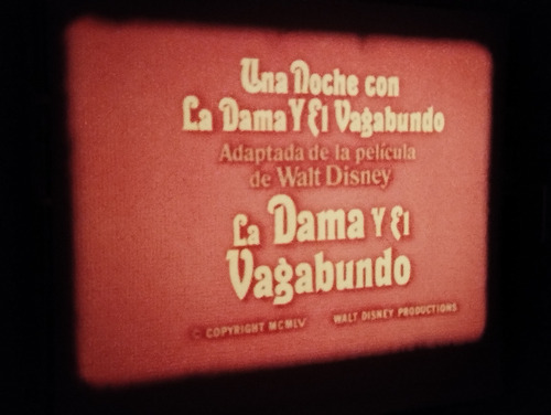 Pelicula Super 8 Dibujo La Dama Y El Vagabundo Disney (Usado)
