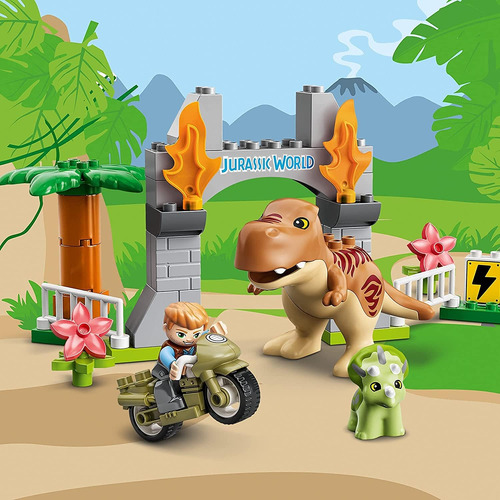 Lego Duplo Jurassic World T. Rex E Dinossauro Triceratops...