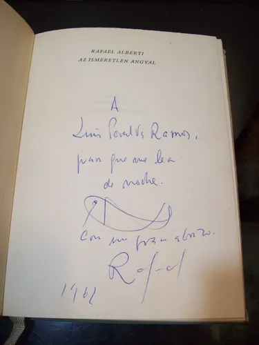 Adp Az Ismeretlen Angyal Rafael Alberti / Firmado Y Dedicado (Usado)