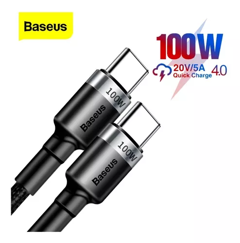 Cable Baseus 100w 2mts Usb C - C Laptops / Tablets / Phones