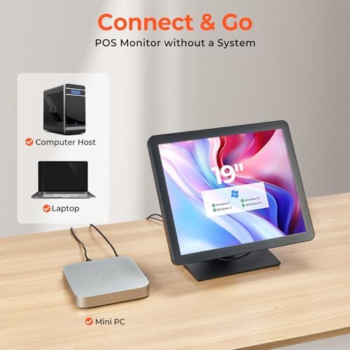Monitor Pos Com Tela Sensível Ao Toque Munbyn De 19 Polegad
