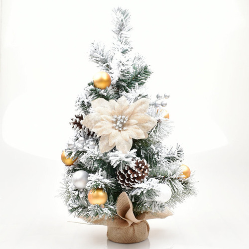 Mini Árvores De Natal Com Agulhas Flocadas, Frutas