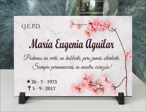 Imagen 4 de 5 de Placa Cementerio Recordatoria Con Foto Acrílica 30x20 Pc101
