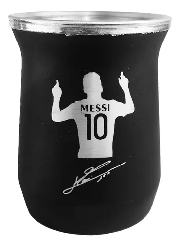 Termo Para Yerba Mate / Termo Yerba Mate Negro / Termo Para Yerba Mate  Argentina 3 Estrellas Messi Y Maradona 