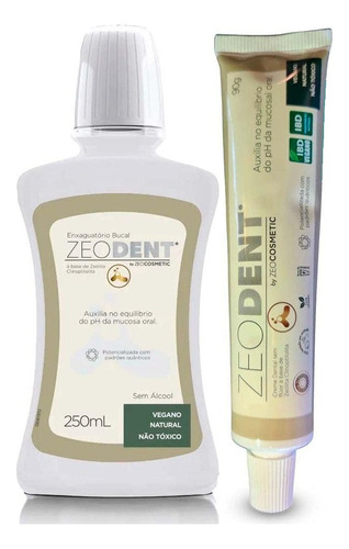 Kit Zeodent Creme Dental + Enxaguante Bucal Zeolita