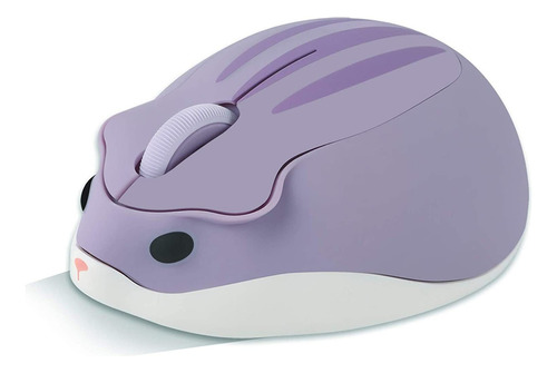 Mouse Inalámbrico De2.4g Silencioso Con Forma Hámster Purple