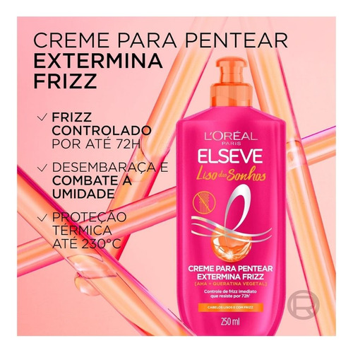 Kit Elseve Liso Dos Sonhos Sh 400ml+cond+cr Trat+cr Pent+ser
